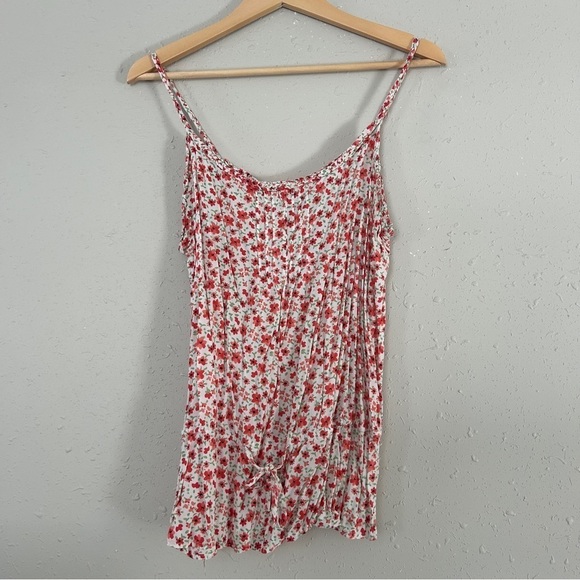 🦋 GAP White Pink Floral Tank Top Blouse Summer Spring Casual - Picture 1 of 4